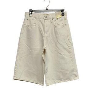 Universal Thread Women's High Rise Long Shorts Off-White Cream Denim Size 2 NEW